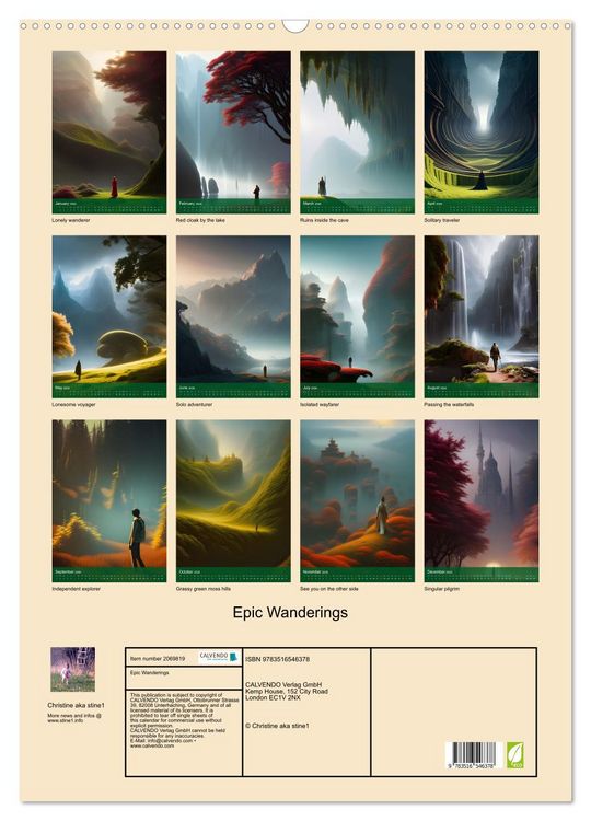Produktbild: Epic Wanderings (Wall Calendar 2026 DIN A2 portrait), CALVENDO 12 Month Wall Calendar