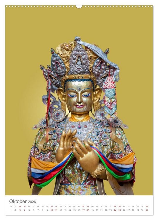 Produktbild: Buddha tr&auml;gt Gold (hochwertiger Premium Wandkalender 2026 DIN A2 hoch), Kunstdruck in Hochglanz
