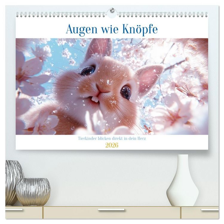 Produktbild: Augen wie Kn&ouml;pfe (hochwertiger Premium Wandkalender 2026 DIN A2 quer), Kunstdruck in Hochglanz