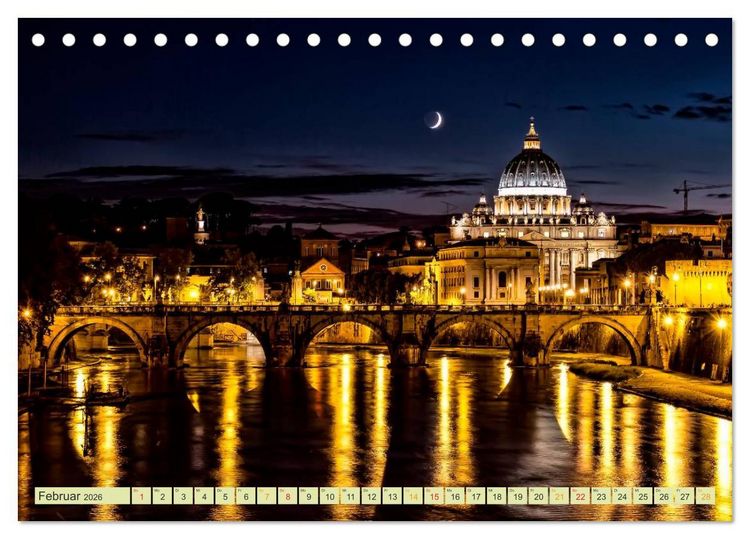 Produktbild: St&auml;dte der Welt - Skylines in der Nacht (Tischkalender 2026 DIN A5 quer), CALVENDO Monatskalender