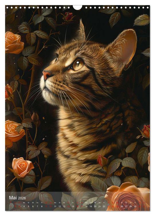 Produktbild: Katzen Kunstillustrationen (Wandkalender 2026 DIN A3 hoch), CALVENDO Monatskalender