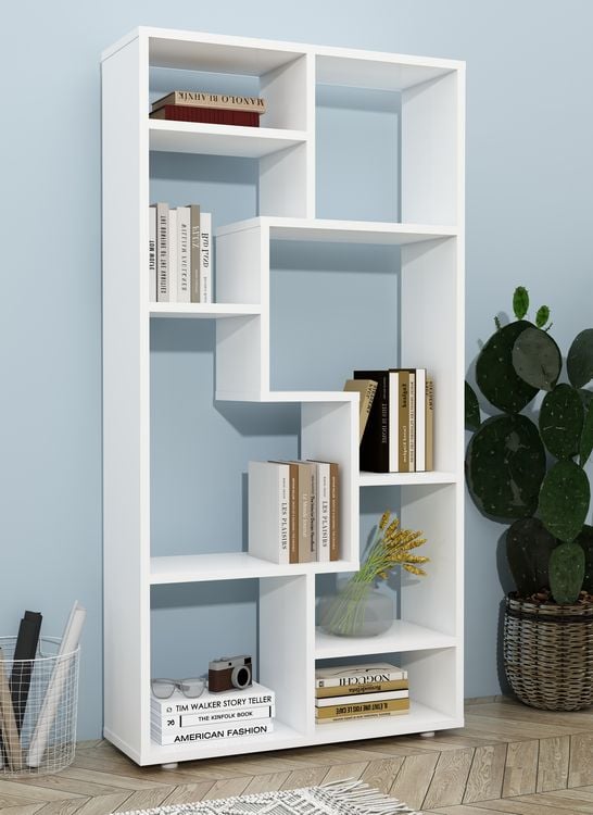 Produktbild: Holz Stand Regal Raumteiler B&uuml;cherregal Lanisa M