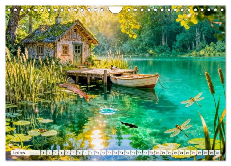 Produktbild: M&auml;rchenhafte Cottages - Waldzauber und versteckte Tiere entdecken! (Wandkalender 2027 DIN A4 quer), CALVENDO Monatskalender