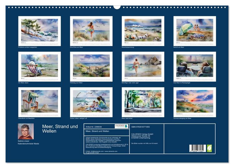 Produktbild: Meer, Strand und Wellen (Wandkalender 2027 DIN A2 quer), CALVENDO Monatskalender