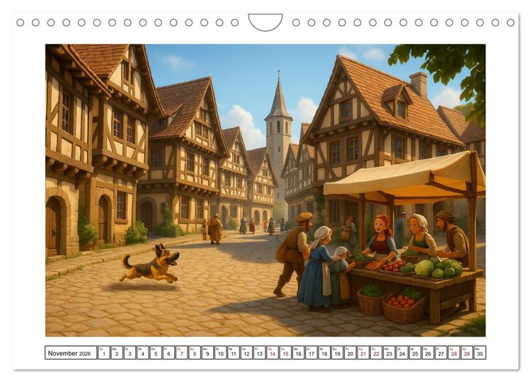 Produktbild: Farbenfrohes Mittelalter (Wandkalender 2026 DIN A4 quer), CALVENDO Monatskalender