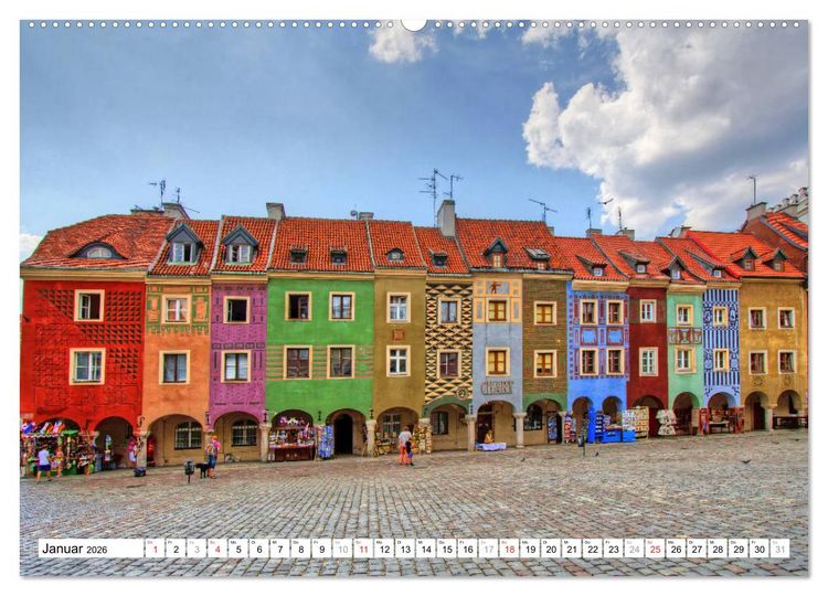 Produktbild: Posen Poznan - Bunte und strahlende Akzente (Wandkalender 2026 DIN A2 quer), CALVENDO Monatskalender