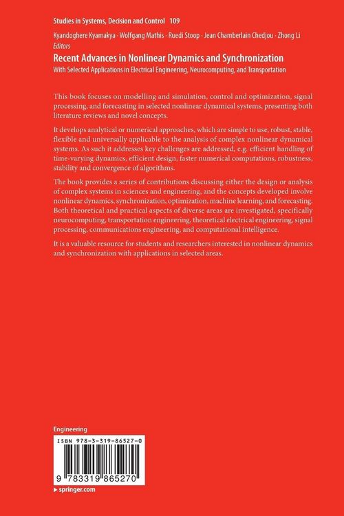 Produktbild: Recent Advances in Nonlinear Dynamics and Synchronization