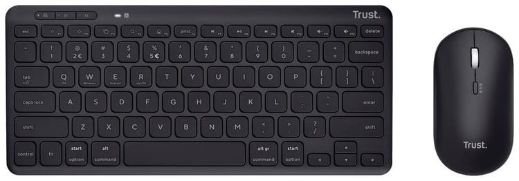 Produktbild: Trust Lyra WL Bluetooth&reg;, Funk Tastatur, Maus-Set Wiederaufladbar, Ger&auml;uscharme Tasten, Spritzwassergesch&uuml;tzt, Multimediatasten