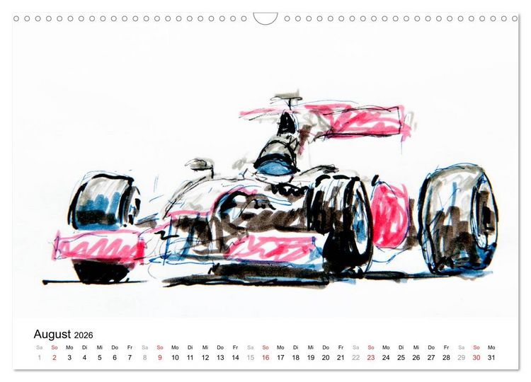 Produktbild: Illustrationen Formel 1 Rennwagen (Wandkalender 2026 DIN A3 quer), CALVENDO Monatskalender