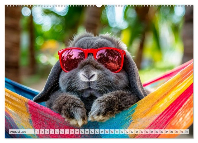Produktbild: Kaninchen auf Reisen (hochwertiger Premium Wandkalender 2026 DIN A2 quer), Kunstdruck in Hochglanz