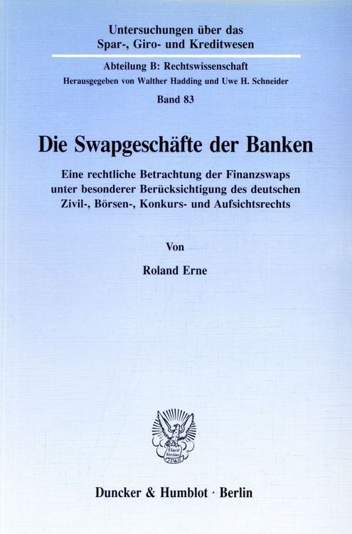 Produktbild: Die Swapgesch&auml;fte der Banken.
