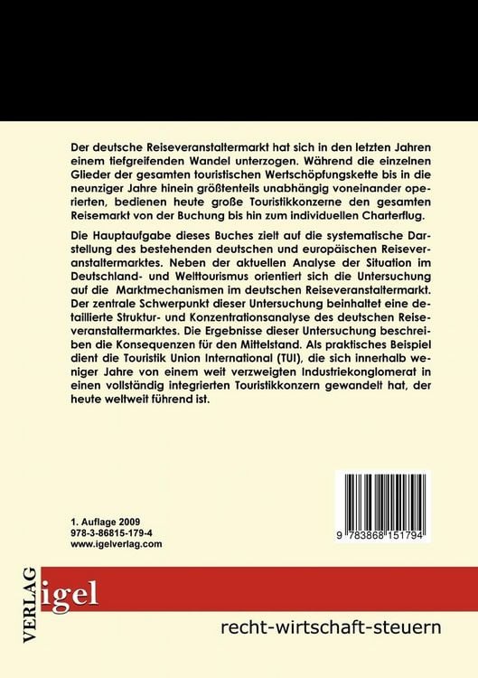 Produktbild: Die Marktmacht von TUI in Deutschland und Europa