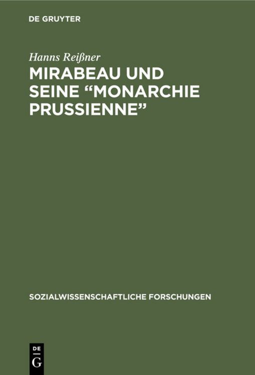 Produktbild: Mirabeau und seine "Monarchie Prussienne"