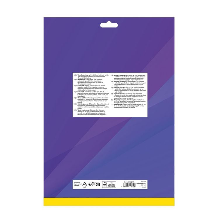Produktbild: Idena Wimpelkette dreieckig mehrfarbig 10m 20 Wimpel 20x30cm