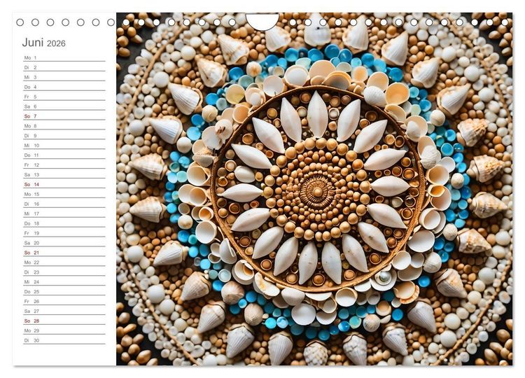Produktbild: Natural Mandalas - Kraftvolle KI Mandalas aus Naturmaterialien (Wandkalender 2026 DIN A4 quer), CALVENDO Monatskalender