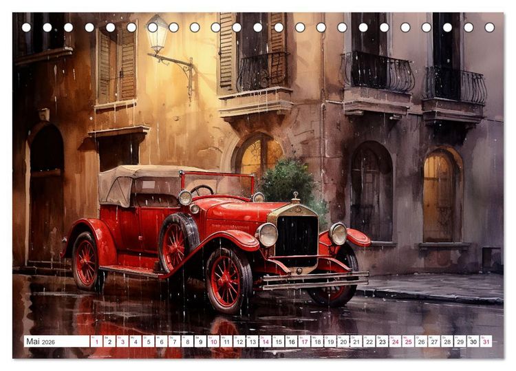 Produktbild: Oldtimer - Vergangenheit neu entdeckt (Tischkalender 2026 DIN A5 quer), CALVENDO Monatskalender