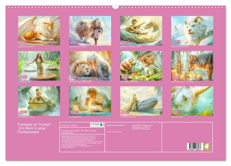 Produktbild: Fantasie ist Trumpf - Ein Blick in eine Fantasiewelt (Wandkalender 2026 DIN A2 quer), CALVENDO Monatskalender