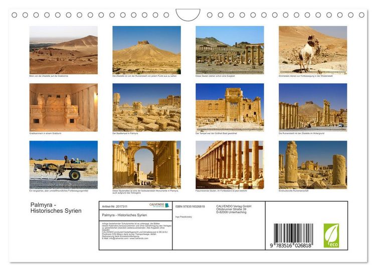 Produktbild: Palmyra - Historisches Syrien (Wandkalender 2026 DIN A4 quer), CALVENDO Monatskalender