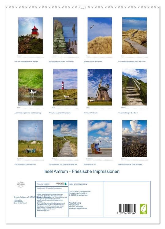 Produktbild: Insel Amrum - Friesische Impressionen (hochwertiger Premium Wandkalender 2027 DIN A2 hoch), Kunstdruck in Hochglanz