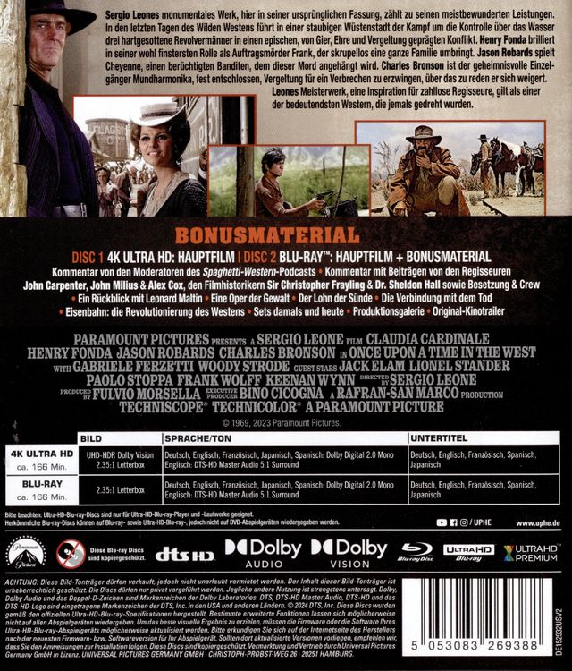 Spiel mir das Lied vom Tod - Remastered (4K Ultra HD) (+ Blu-ray