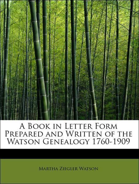 Produktbild: Watson, M: Book in Letter Form Prepared and Written of the W