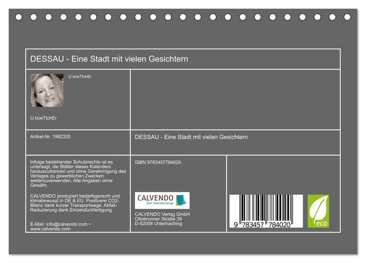Produktbild: DESSAU - Eine Stadt mit vielen Gesichtern (Tischkalender 2026 DIN A5 quer), CALVENDO Monatskalender