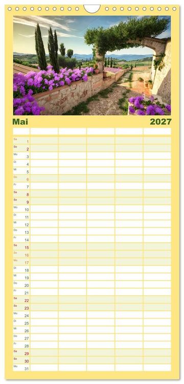 Produktbild: Familienplaner 2027 - Zur Ruhe kommen Fantasiereisen mit KI mit 5 Spalten (Wandkalender, 21 x 45 cm) CALVENDO