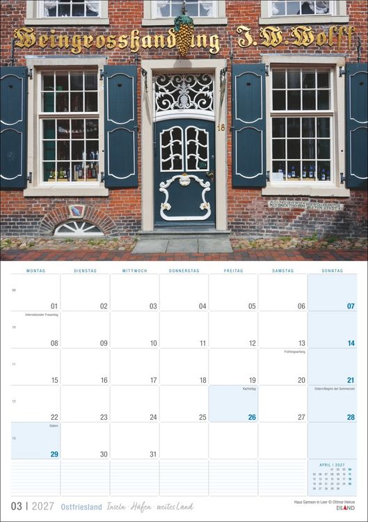 Produktbild: Ostfriesland Kalender 2027 - Inseln &middot; H&auml;fen &middot; weites Land