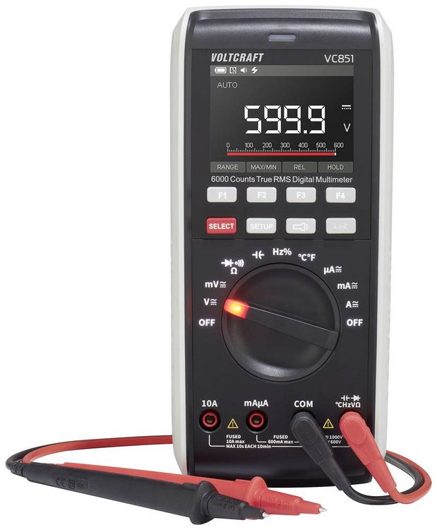 Produktbild: VOLTCRAFT VC851 Hand-Multimeter digital LoZ CAT III 1000 V, CAT IV 600 V Anzeige (Counts): 6000