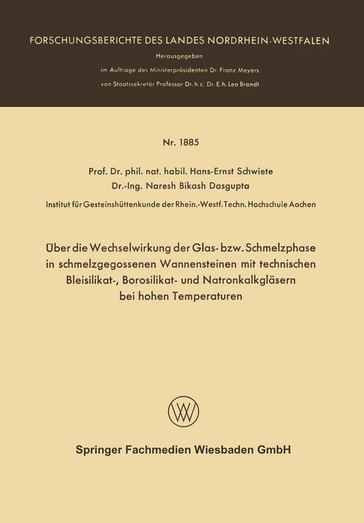 Produktbild: &Uuml;ber die Wechselwirkung der Glas- bzw. Schmelzphase in schmelzgegossenen Wannensteinen mit technischen Bleisilikat-, Borosilikat- und Natronkalkgl&auml;sern bei hohen Temperaturen