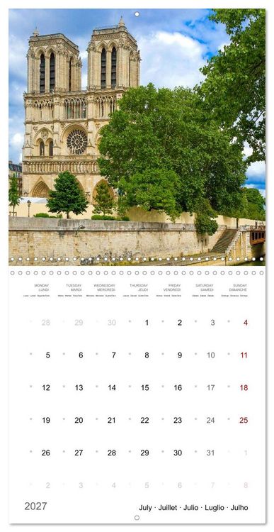 Produktbild: D&eacute;couverte des c&eacute;l&egrave;bres cath&eacute;drales fran&ccedil;aises (Calendrier mural carr&eacute; 2027 30x30 cm) Calendrier double avec une page pour vos prises de notes