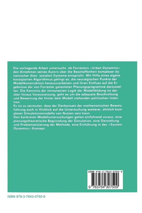 Produktbild: Der Beitrag komplexer Stadtsimulationsmodelle (vom Forrester-Typ) zur Analyse und Prognose gro&szlig;st&auml;dtischer Systeme