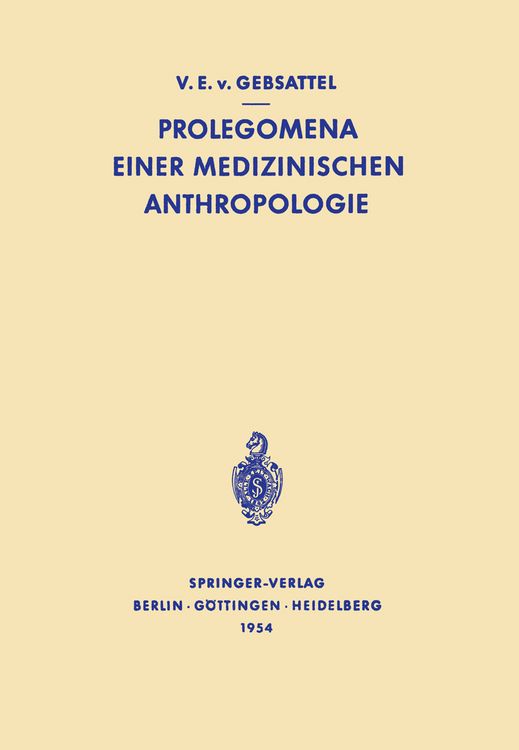 Produktbild: Prolegomena Einer Medizinischen Anthropologie