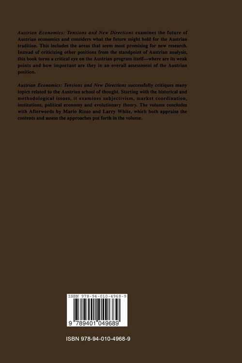 Produktbild: Austrian Economics: Tensions and New Directions