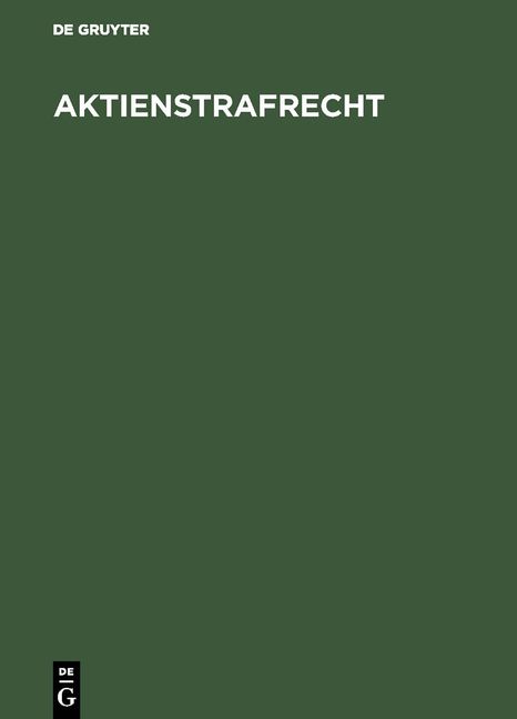 Produktbild: Aktienstrafrecht