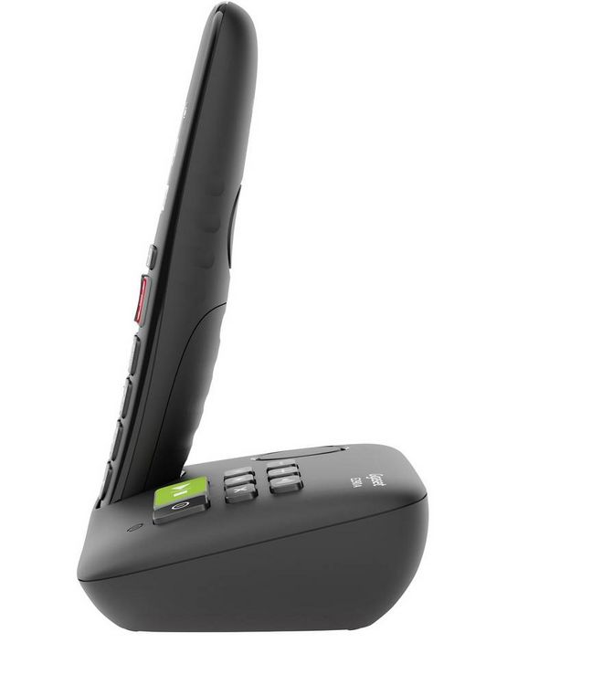 Produktbild: Gigaset E290A DECT/GAP Schnurloses Telefon analog f&uuml;r H&ouml;rger&auml;te kompatibel, Anrufbeantworter, Freisprechen, Babyphone Schwarz