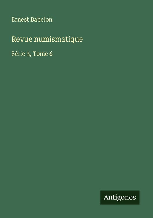 Produktbild: Revue numismatique