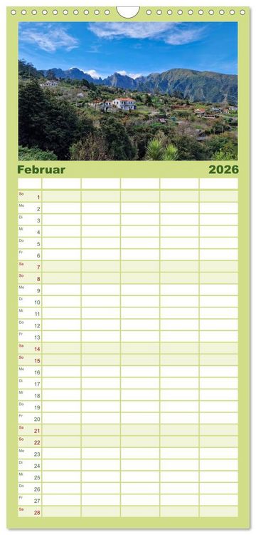 Produktbild: Familienplaner 2026 - Fr&uuml;hlingstraum Madeira mit 5 Spalten (Wandkalender, 21 x 45 cm) CALVENDO