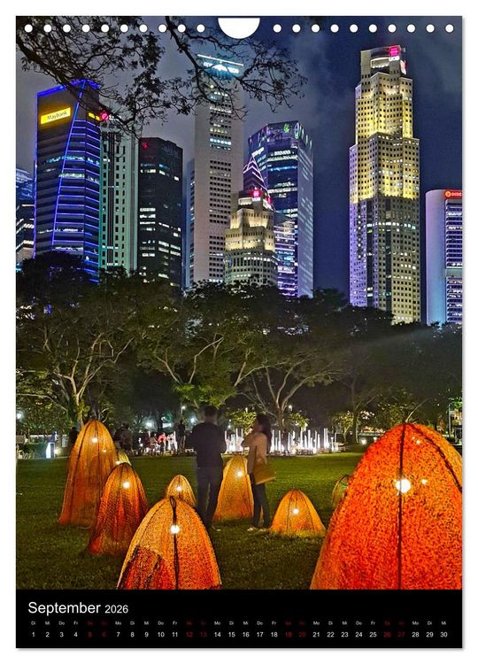 Produktbild: Singapur - Faszinierende Lichterwelt Marina Bay (Wandkalender 2026 DIN A4 hoch), CALVENDO Monatskalender