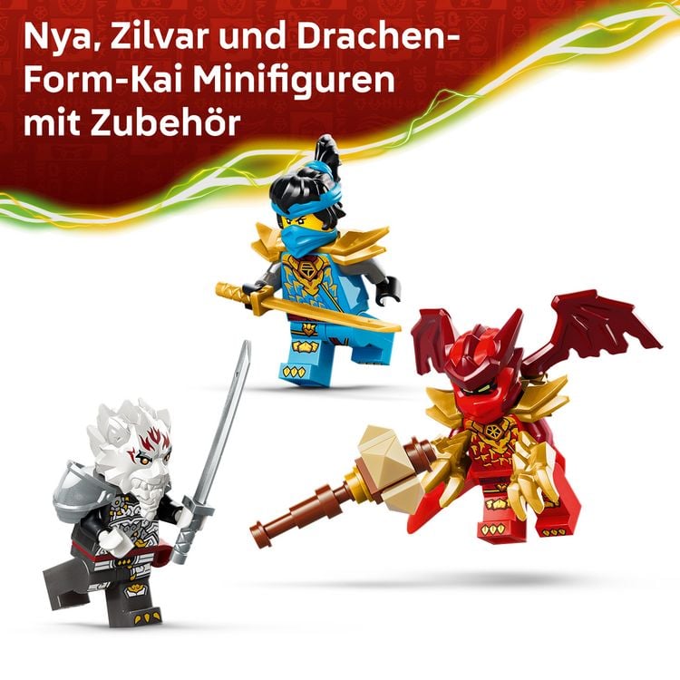 Produktbild: LEGO NINJAGO 71863 Zilvar auf seinem Drachentier Grimtak, Spielzeugmonster mit 3 Minifiguren