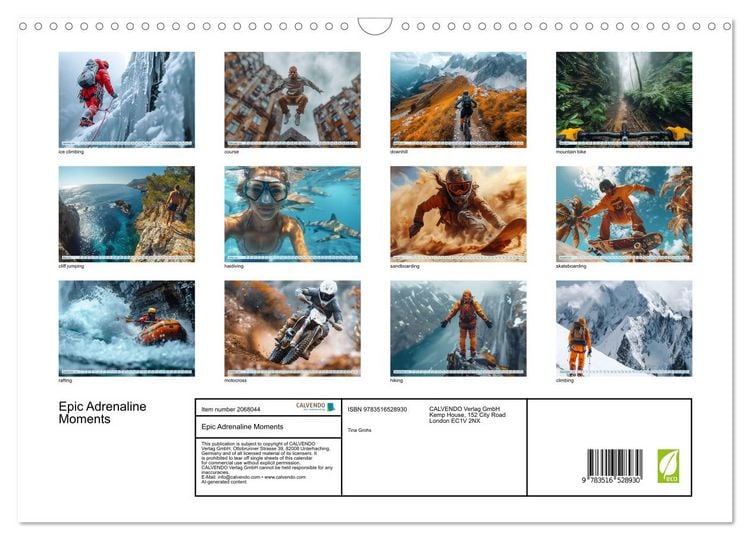 Produktbild: Epic Adrenaline Moments (Wall Calendar 2026 DIN A3 landscape), CALVENDO 12 Month Wall Calendar