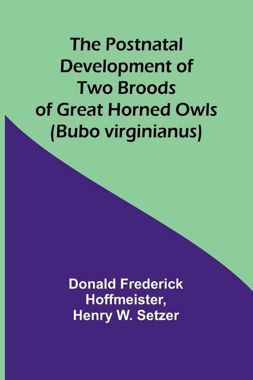 Produktbild: The Postnatal Development of Two Broods of Great Horned Owls (Bubo virginianus)