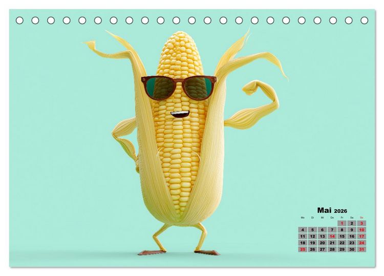 Produktbild: Vegane Power - Kalender f&uuml;r Veganer, Vegetarier und alle Pflanzenfans (Tischkalender 2026 DIN A5 quer), CALVENDO Monatskalender