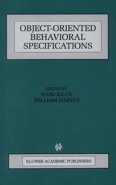 Produktbild: Object-Oriented Behavioral Specifications