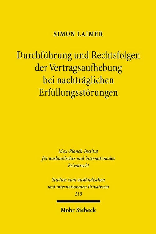 Produktbild: Durchf&uuml;hrung und Rechtsfolgen der Vertragsaufhebung bei nachtr&auml;glichen Erf&uuml;llungsst&ouml;rungen