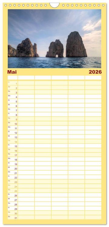 Produktbild: Familienplaner 2026 - Amalfik&uuml;ste und Capri mit 5 Spalten (Wandkalender, 21 x 45 cm) CALVENDO