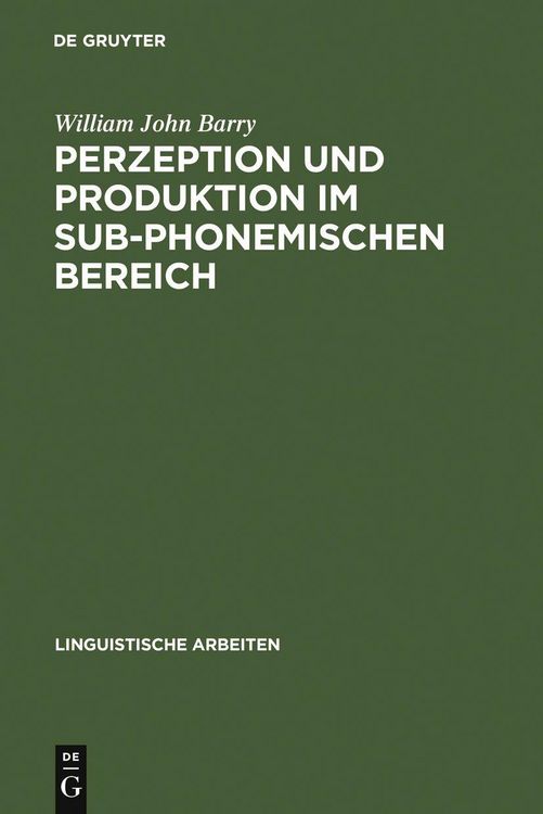 Produktbild: Perzeption und Produktion im sub-phonemischen Bereich