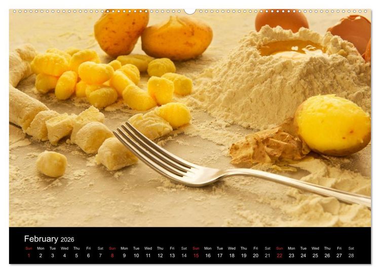Produktbild: PASTA (High Quality Premium Wall Calendar 2026 DIN A2 landscape),CALVENDO 12 Month Wall Calendar