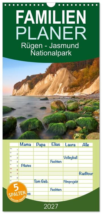 Produktbild: Familienplaner 2027 - R&uuml;gen - Jasmund Nationalpark mit 5 Spalten (Wandkalender, 21 x 45 cm) CALVENDO