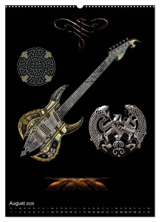 Produktbild: Heroische Gitarren (Wandkalender 2026 DIN A2 hoch), CALVENDO Monatskalender